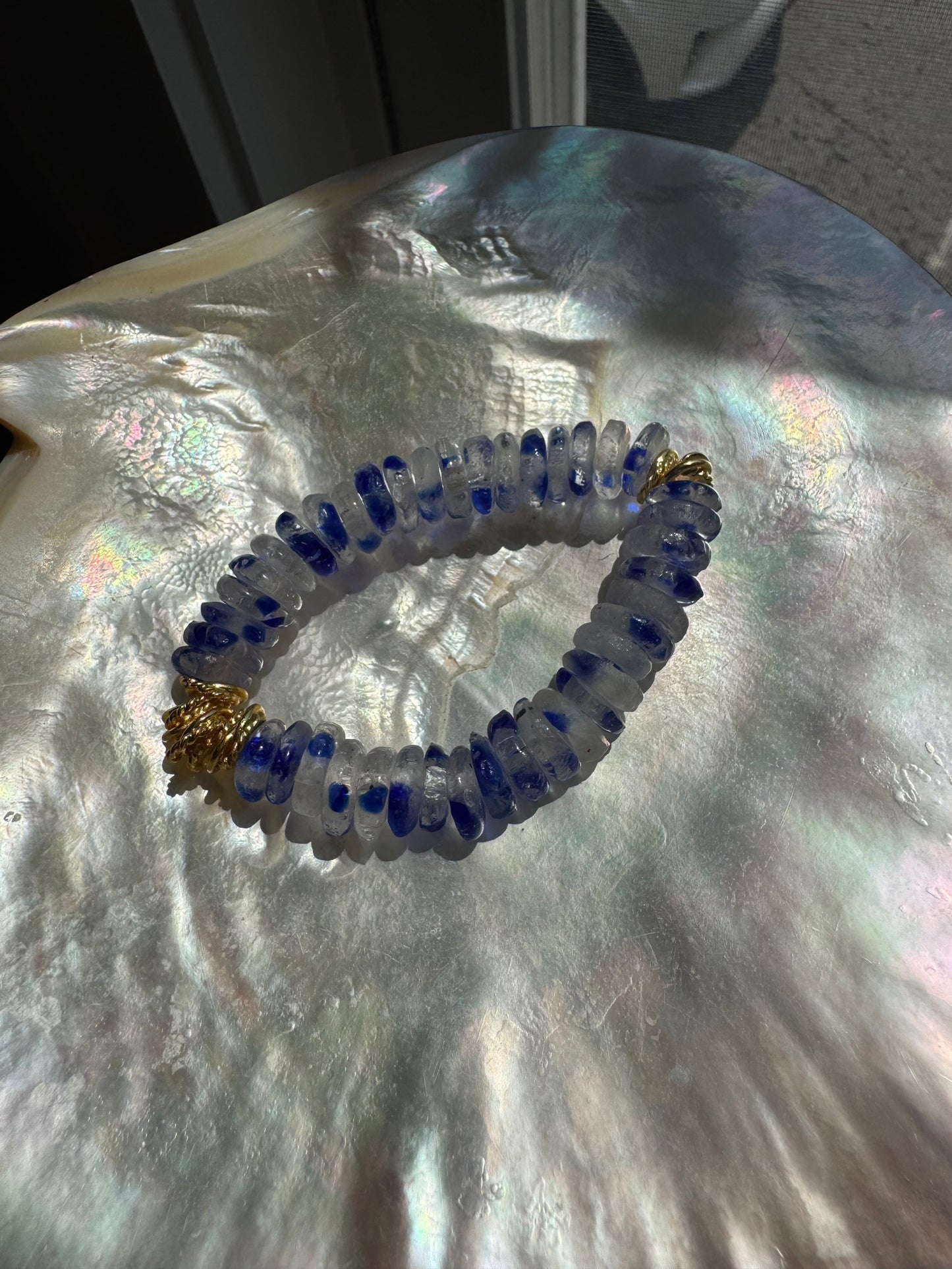 LouLu Bracelets Speckled Blue Vieques Glass Bracelet