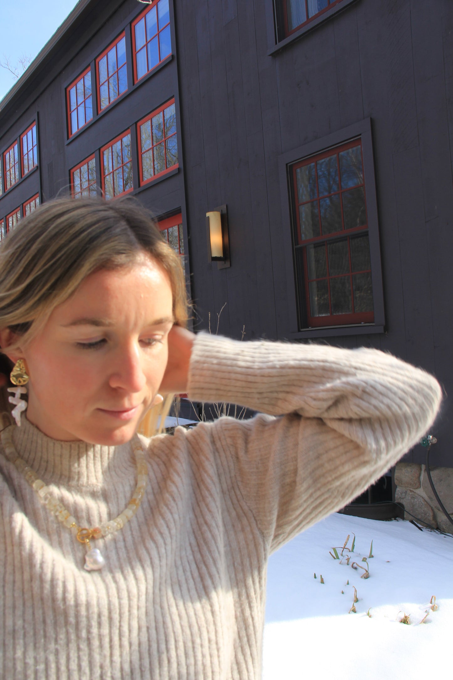 LouLu Earrings Winter White Pearl Earrings