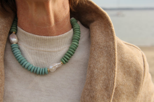 LouLu Necklaces Aqua & Teal (Gold) Charlotte Necklace