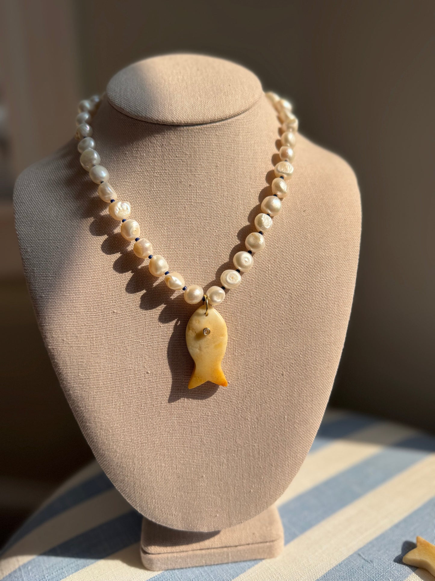 LouLu Necklaces Citrine Cisco Gemstone Fish Necklace