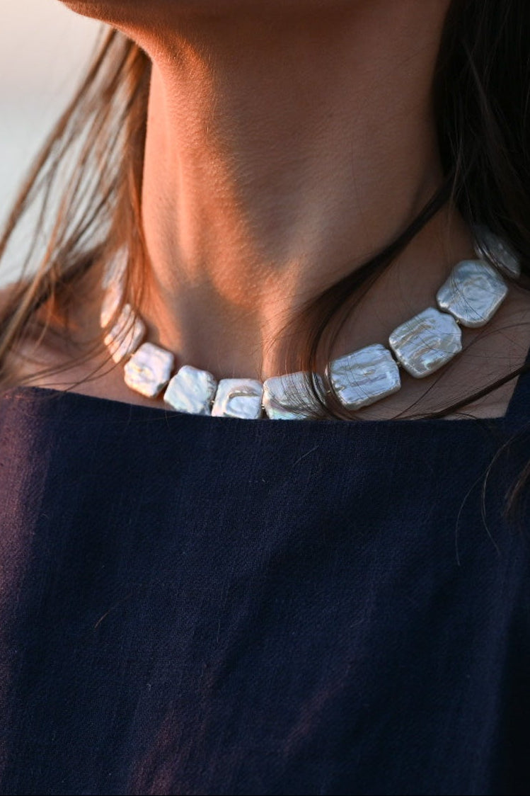 LouLu Necklaces Comporta Pearl Necklace - Square