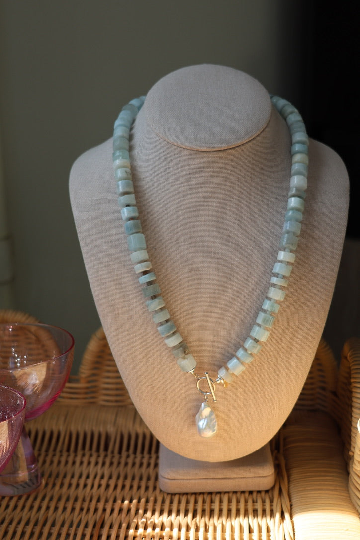 LouLu Necklaces Gemstone Pearl Charm Necklace