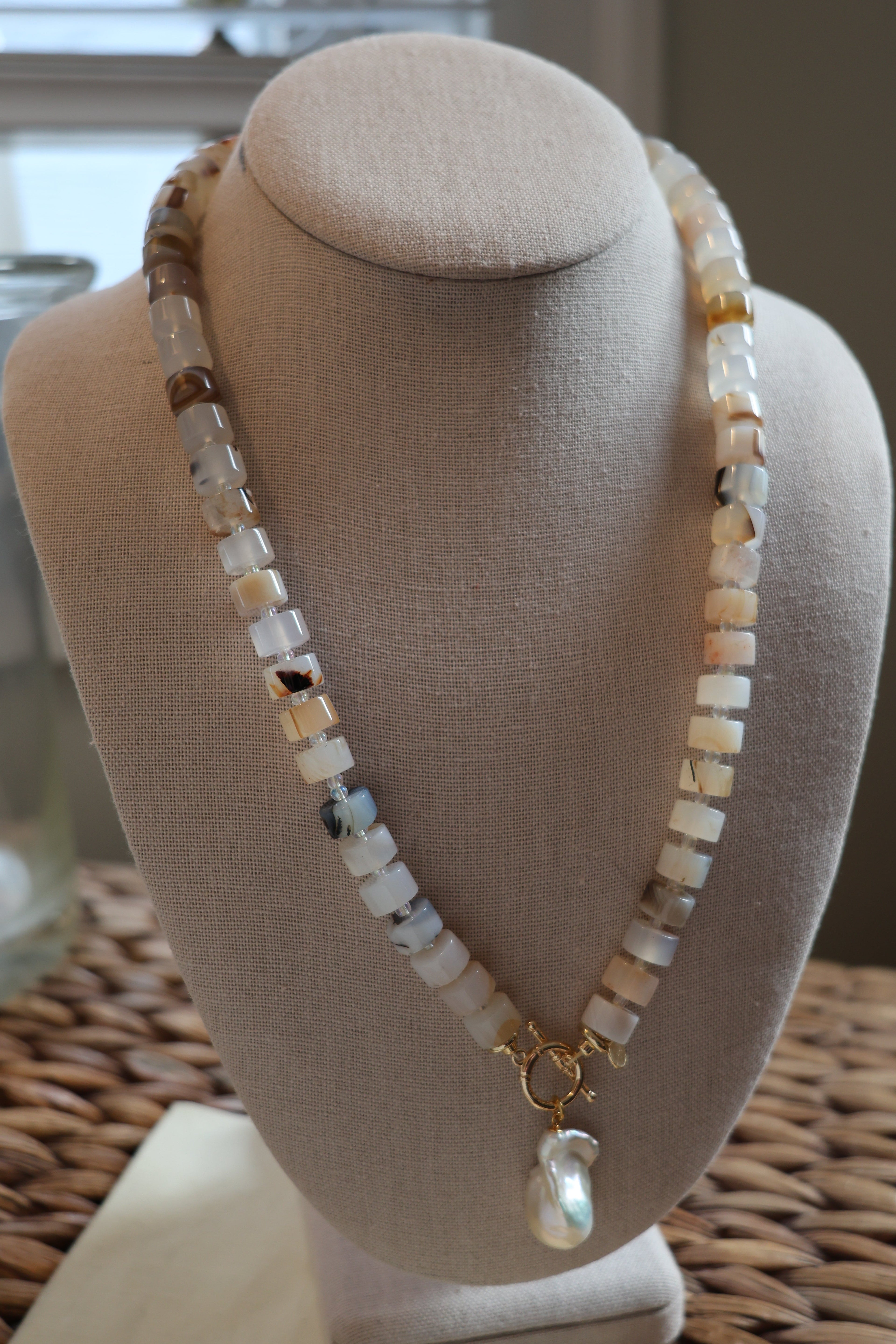 LouLu Necklaces Gemstone Pearl Charm Necklace