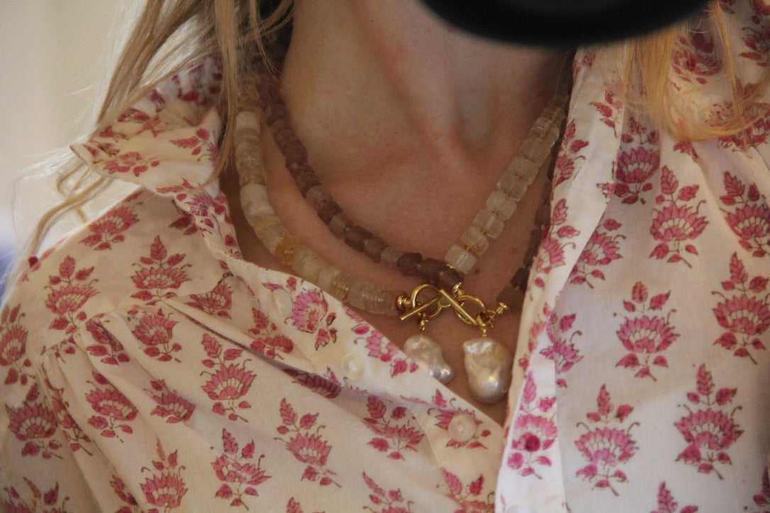 LouLu Necklaces Gemstone Pearl Charm Necklace