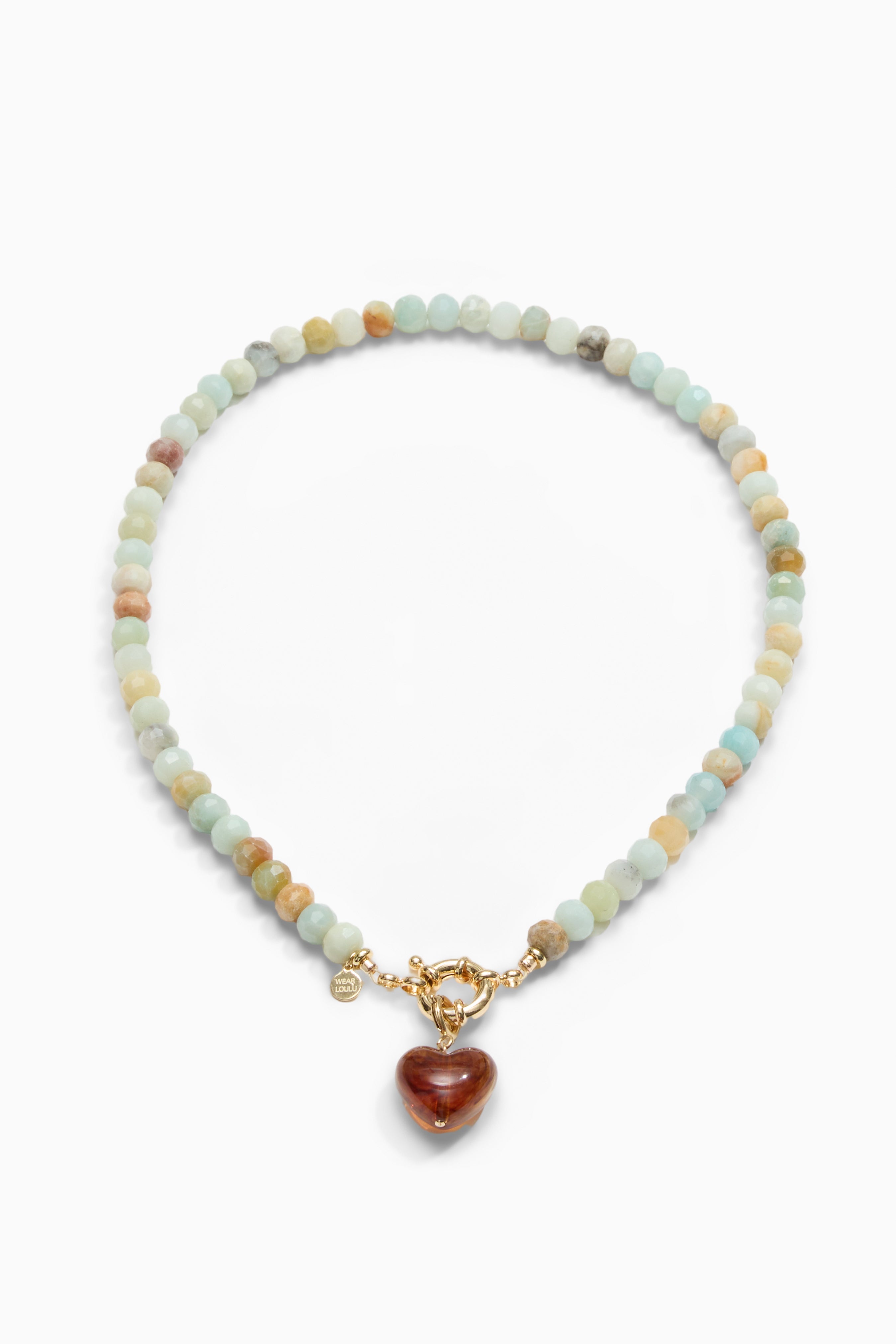 LouLu Necklaces Natural & Brown Anna Heart Necklace