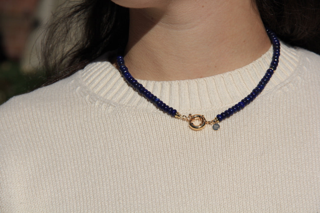 LouLu Necklaces Petite Spritz Necklace in Lapis