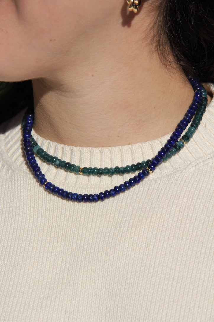 LouLu Necklaces Petite Spritz Necklace in Lapis