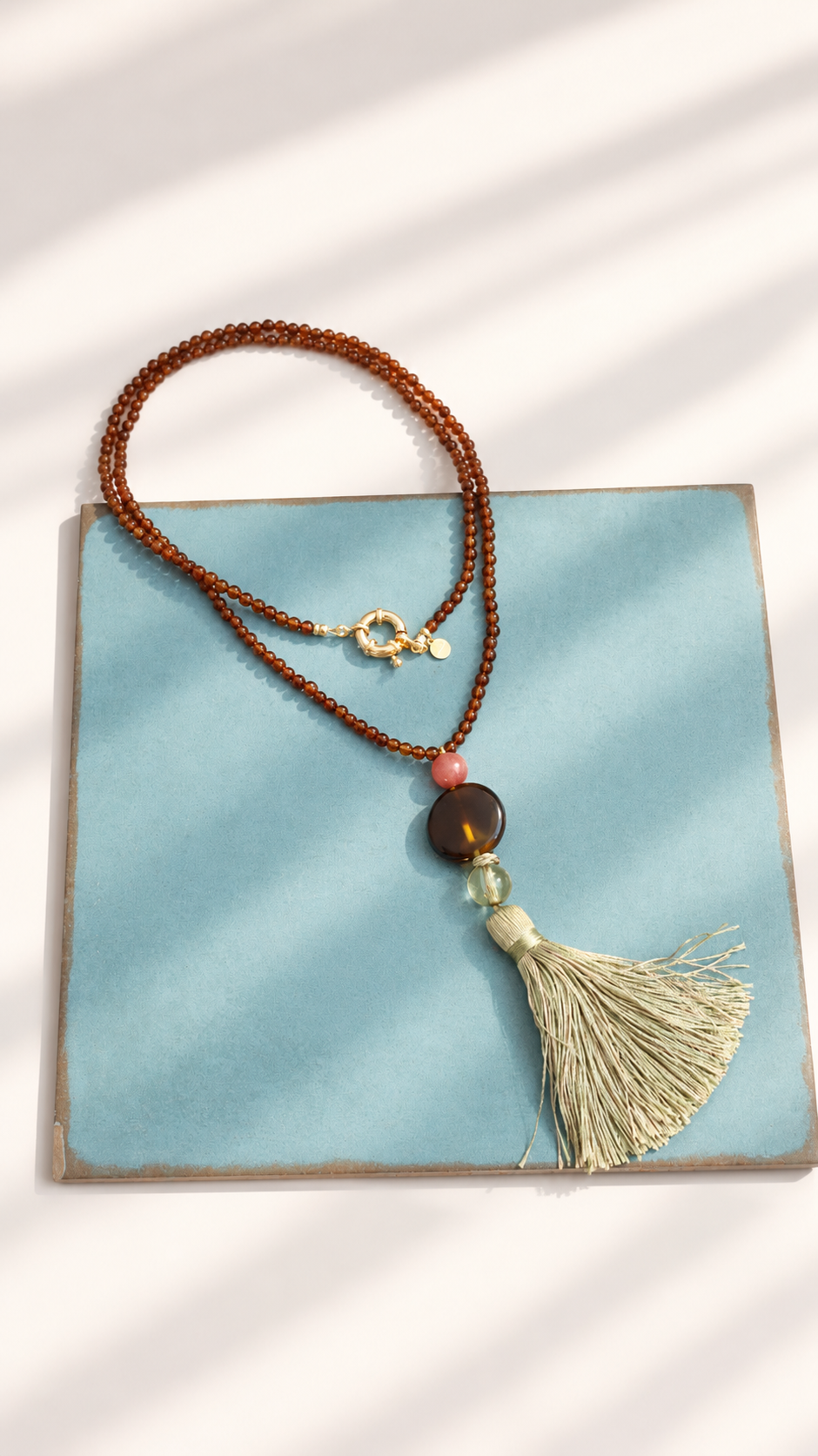 LOULU Necklaces Sage Tassel Necklace
