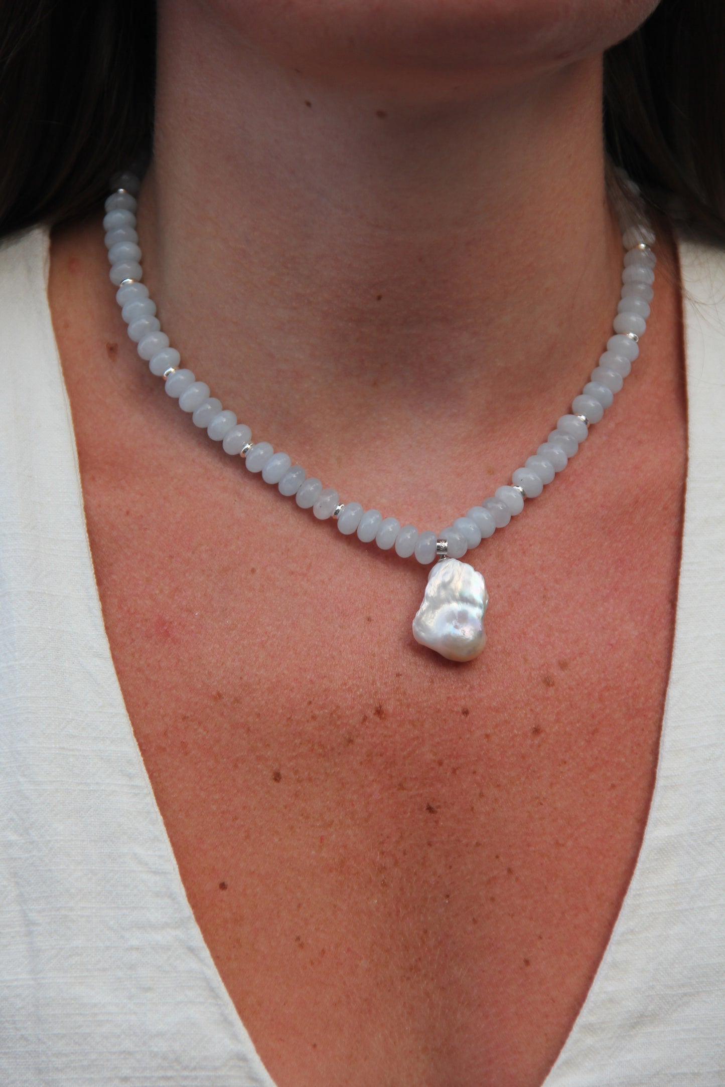 Hallie Necklace in Sky