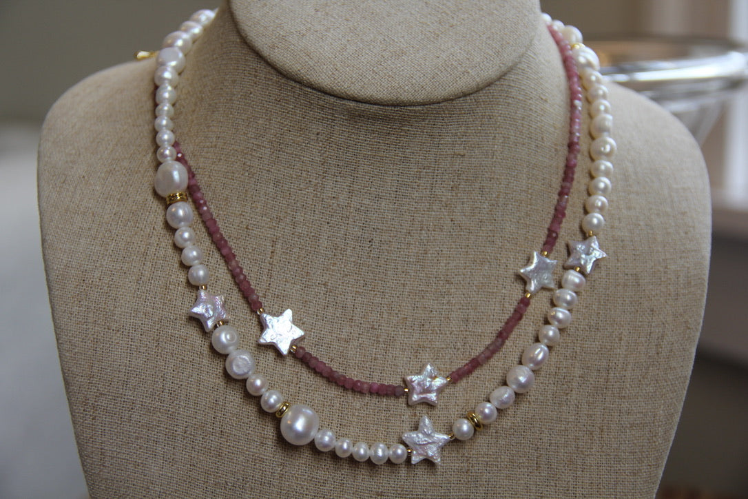 Lizzie Pearl Star Necklace