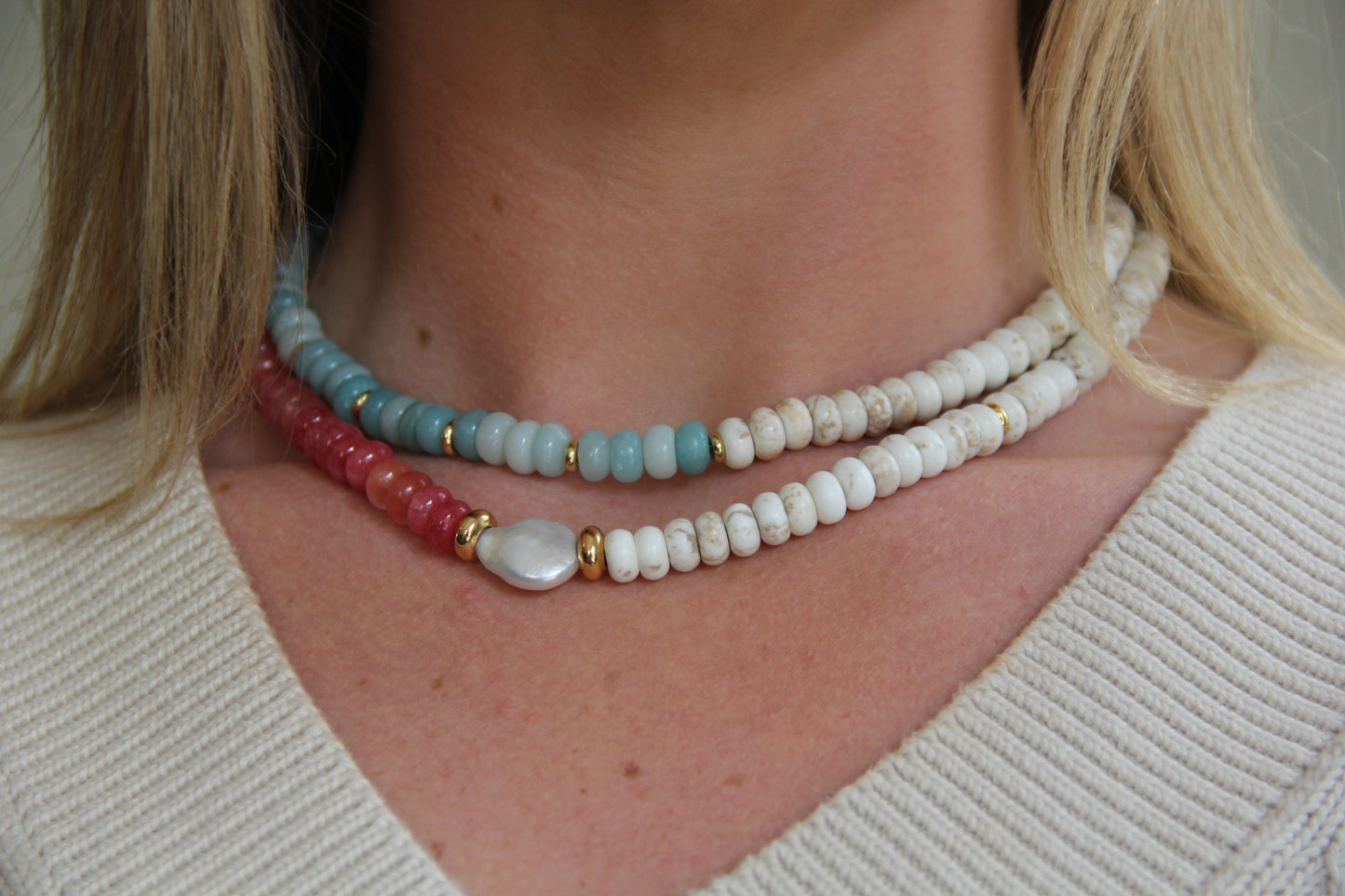 Emily Necklace in Aquamarine