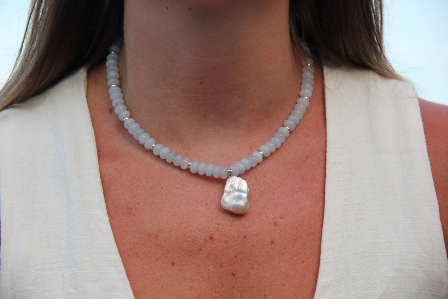 Hallie Necklace in Sky