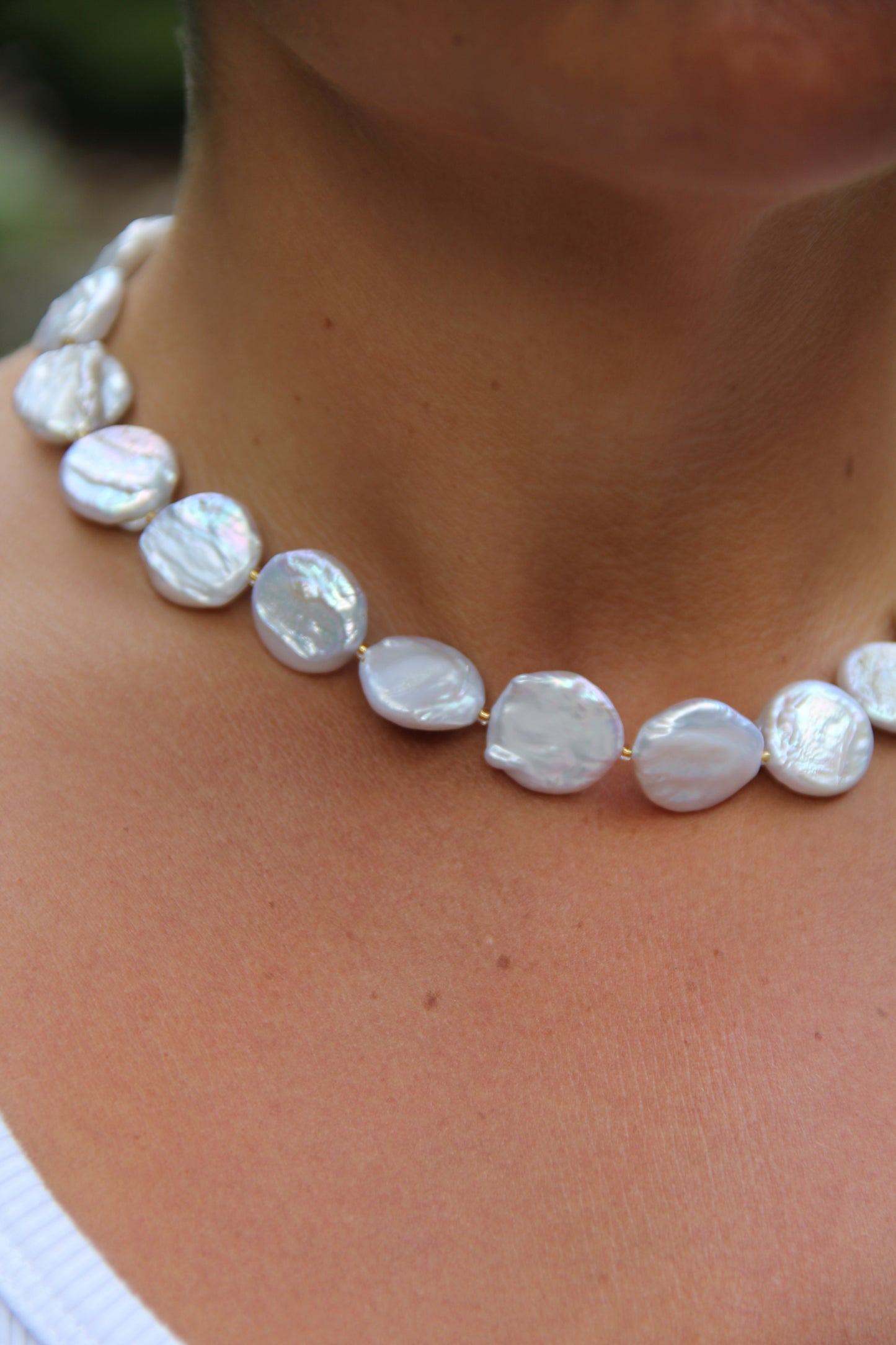 Comporta Pearl Coin Choker Necklace