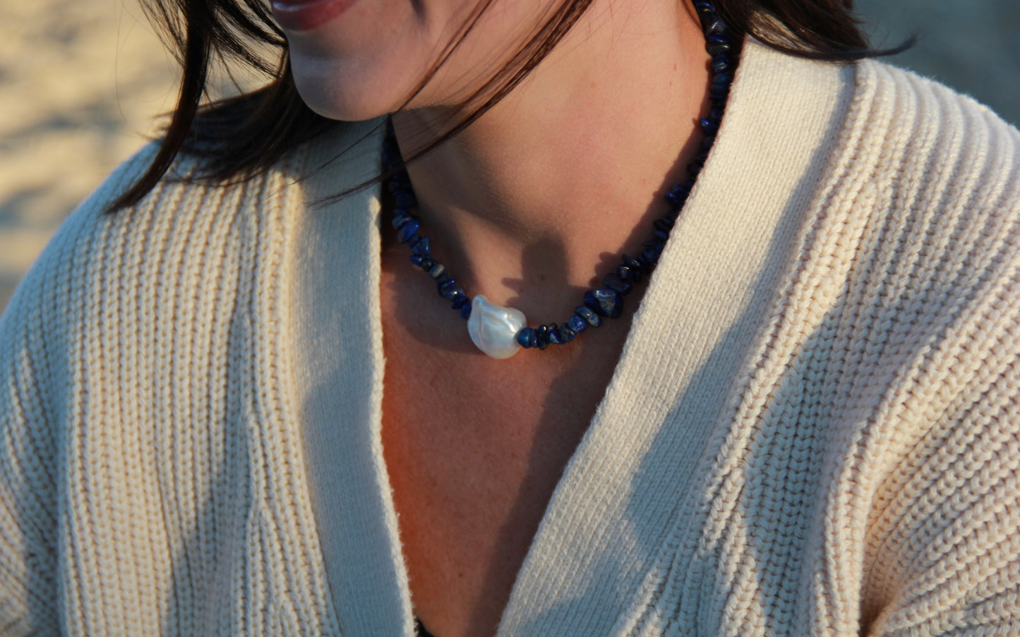 Pacific Necklace in Navy