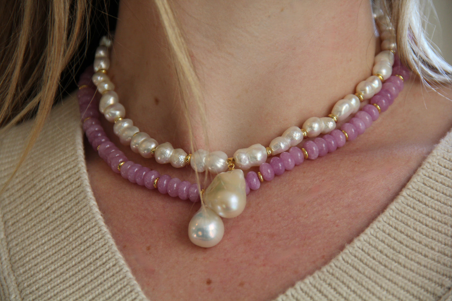 Hallie Necklace in Lilac