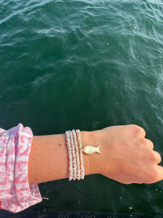 LouLu Bracelets Cisco Pearl Fish Wrap Bracelet
