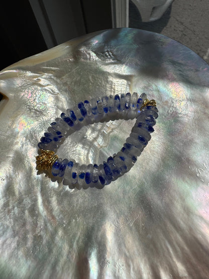 LouLu Bracelets Speckled Blue Vieques Glass Bracelet