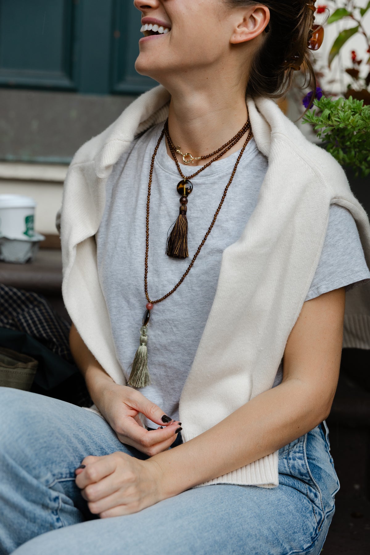 LOULU Brown Tassel Necklace
