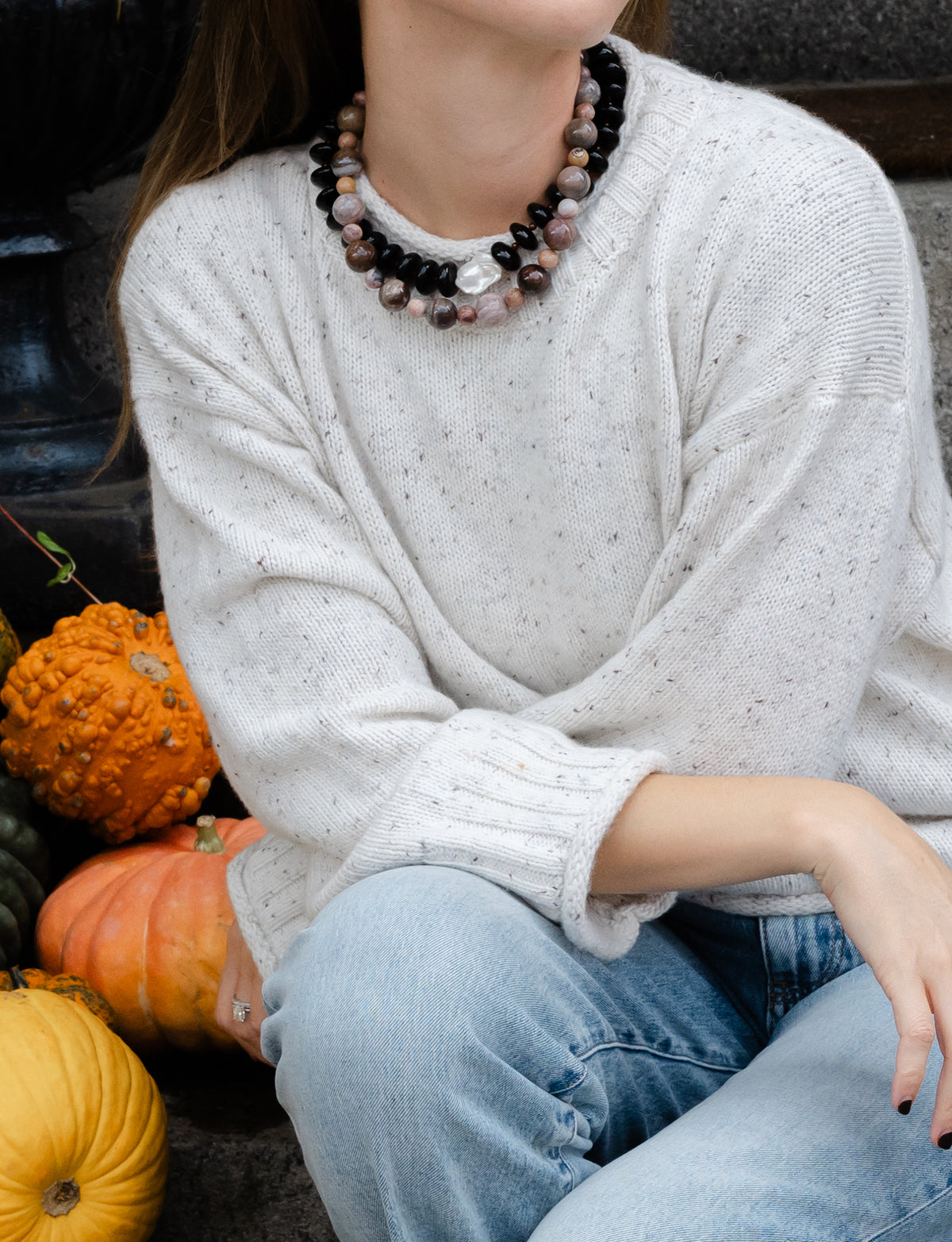 LOULU Necklaces Chunky wood + pink