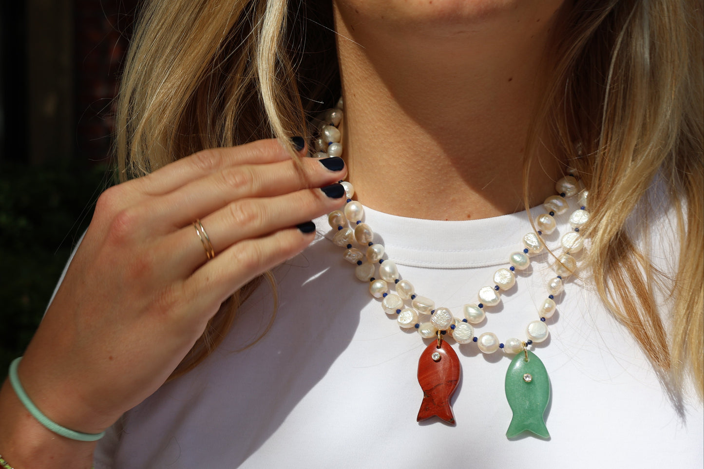 LouLu Necklaces Cisco Gemstone Fish Necklace