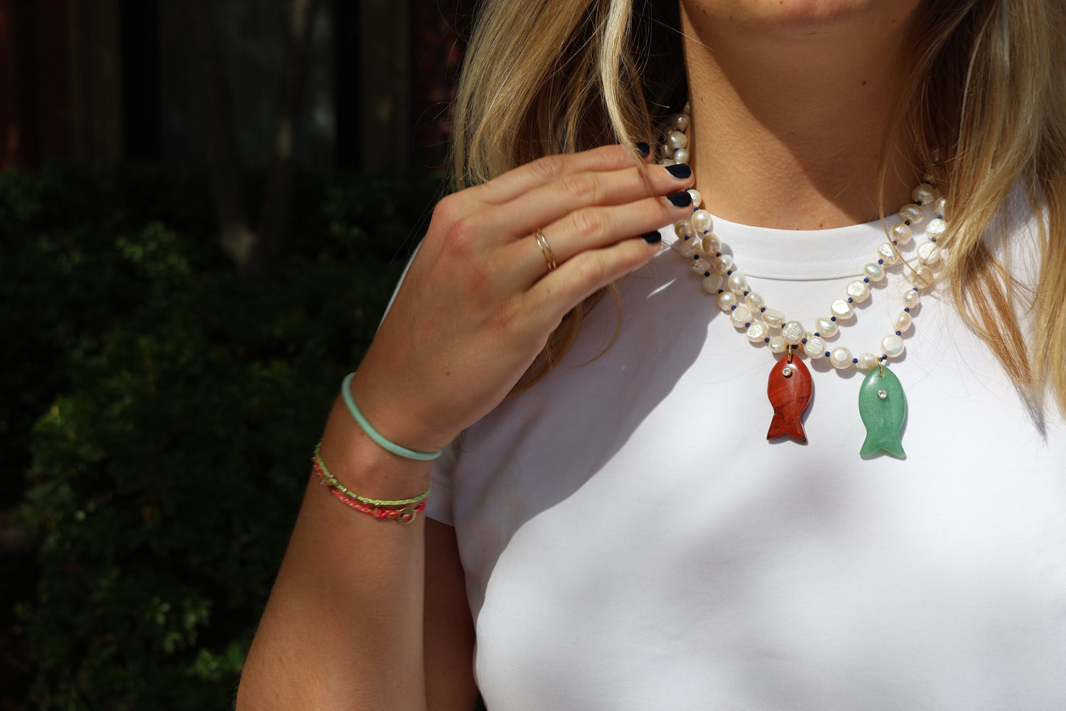 LouLu Necklaces Cisco Gemstone Fish Necklace