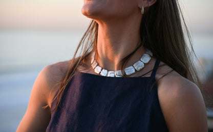 LouLu Necklaces Comporta Pearl Necklace - Square
