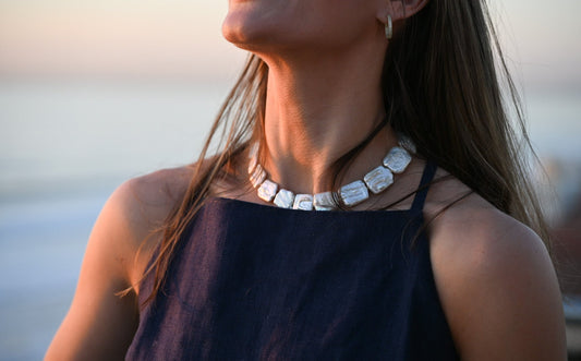 LouLu Necklaces Comporta Pearl Necklace - Square