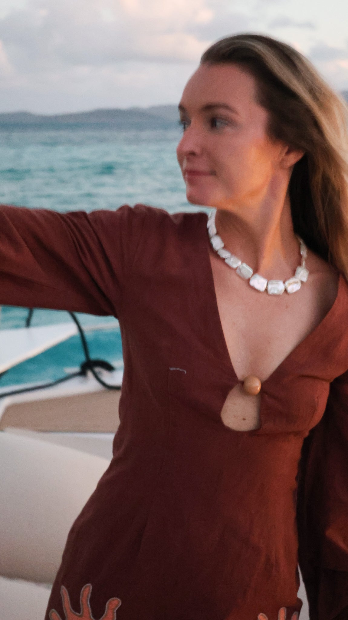LouLu Necklaces Comporta Pearl Necklace - Square