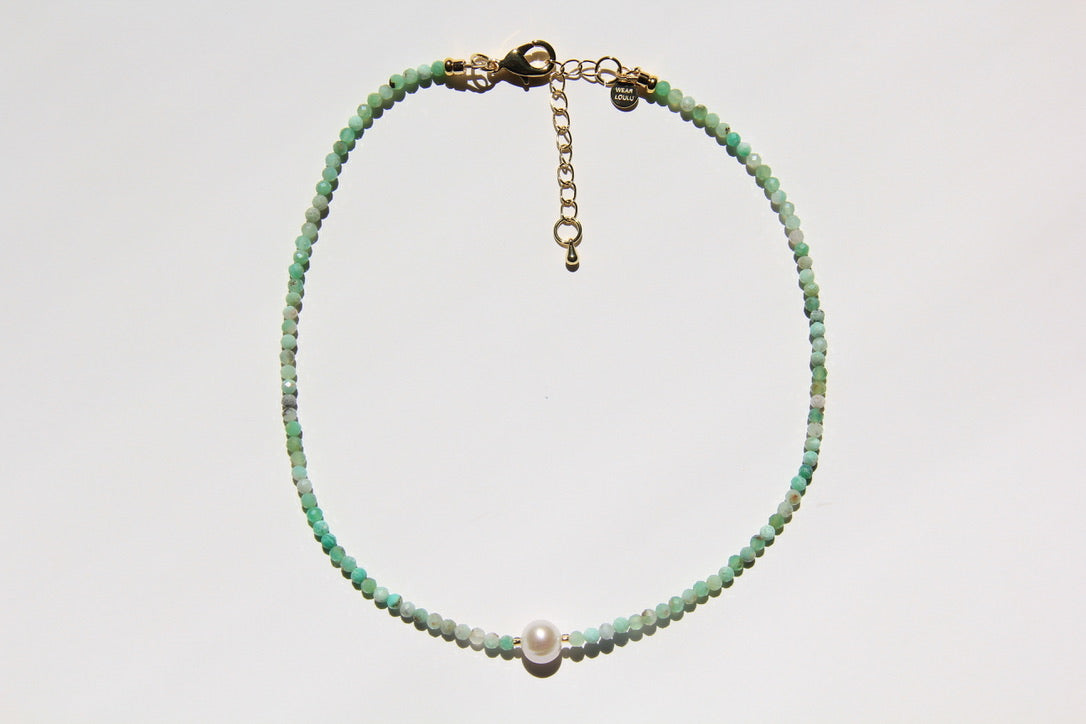 LouLu Necklaces Emerald Abby Pearl Choker Necklace