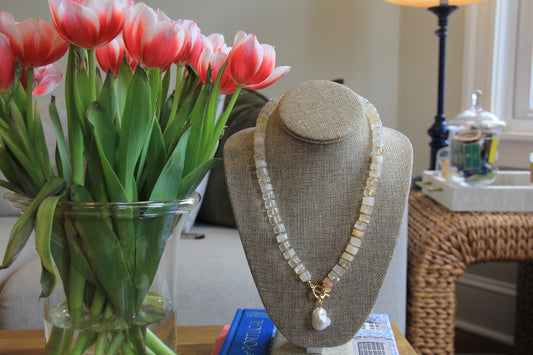 LouLu Necklaces Gemstone Pearl Charm Necklace