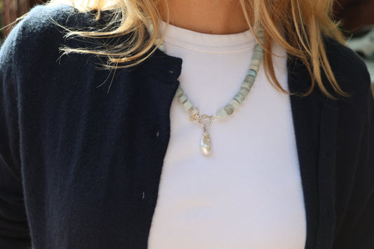 LouLu Necklaces Gemstone Pearl Charm Necklace