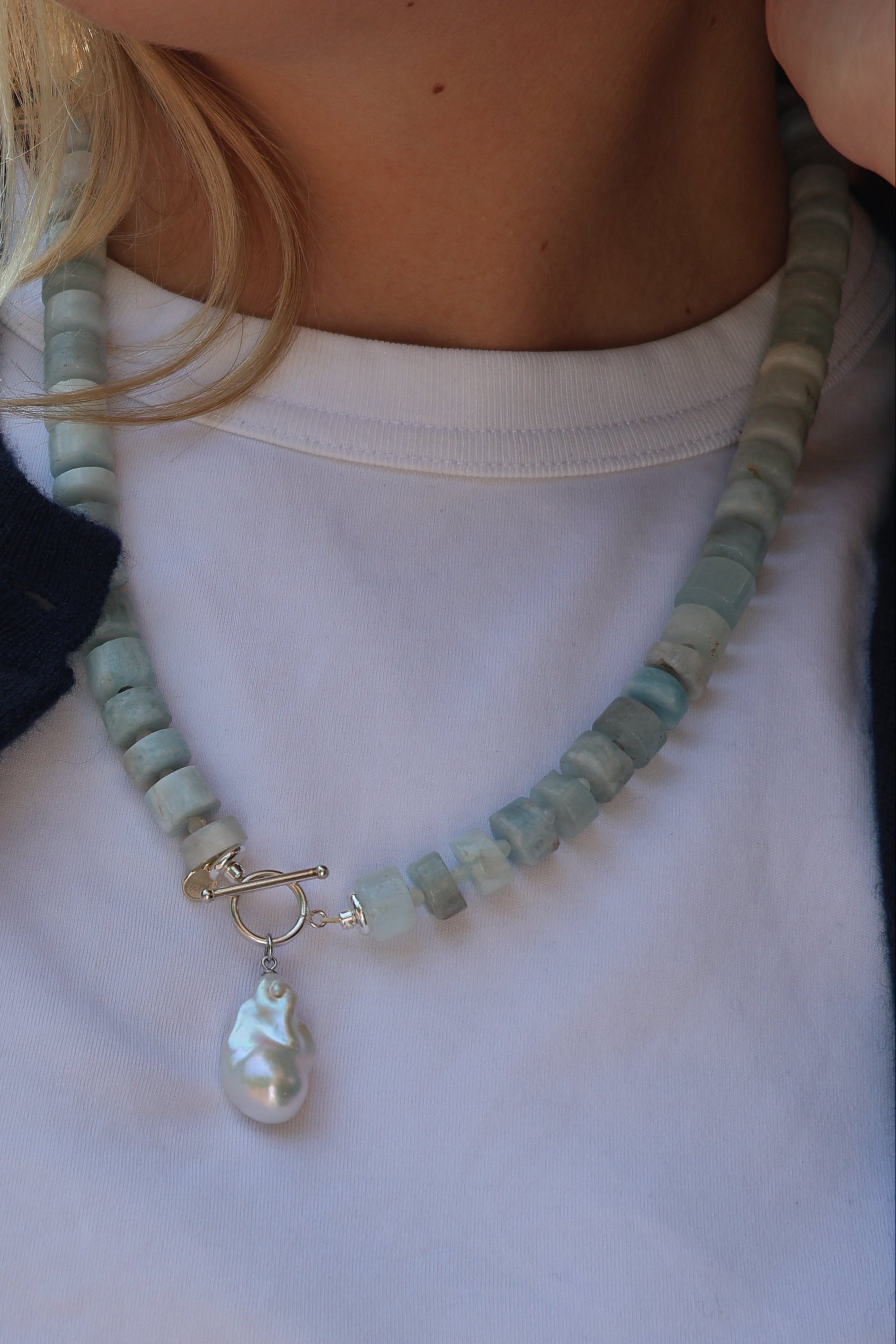 LouLu Necklaces Gemstone Pearl Charm Necklace