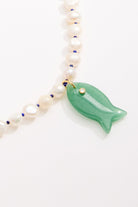 LouLu Necklaces Green Aventurine Cisco Gemstone Fish Necklace