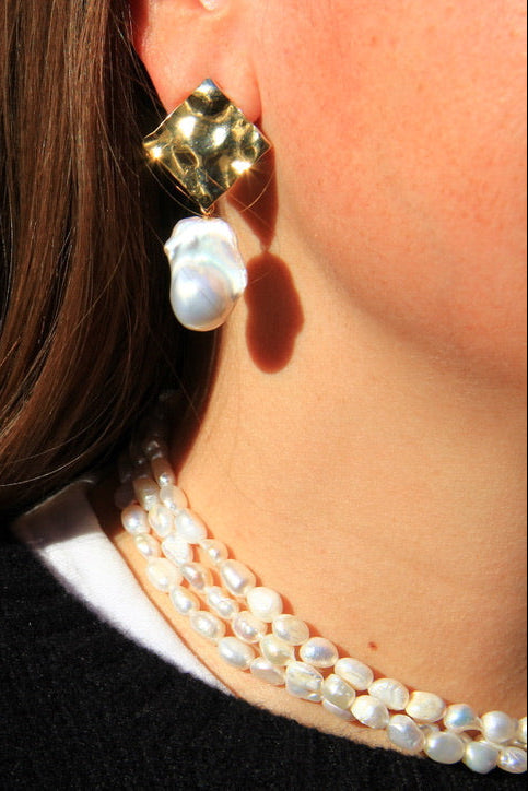 LouLu Necklaces Highland Triple Strand Pearl Choker