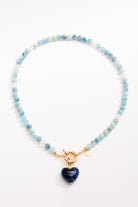 LouLu Necklaces Light Blue & Sapphire Anna Heart Necklace - New Colors