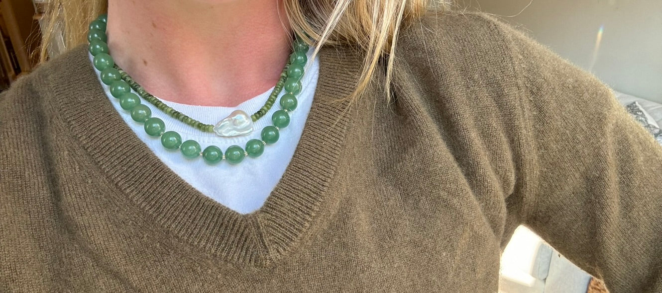 LouLu Necklaces Olive Pearl Necklace