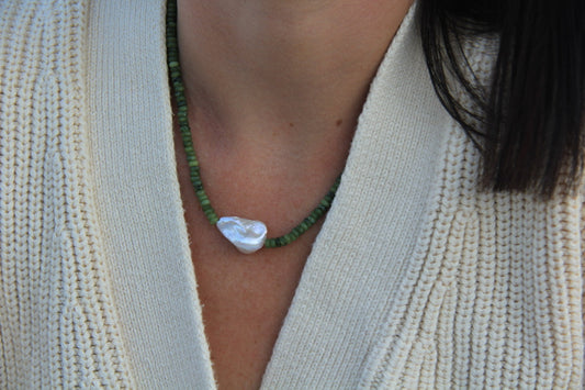 LouLu Necklaces Olive Pearl Necklace