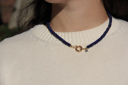 LouLu Necklaces Petite Spritz Necklace in Lapis