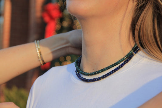 LouLu Necklaces Petite Spritz Necklace in Lapis