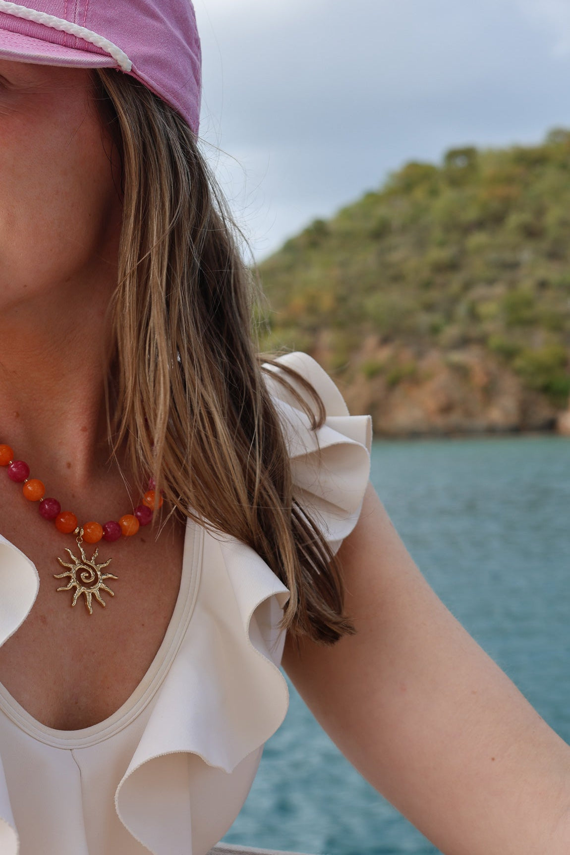 LouLu Necklaces PINK & ORANGE SOLEIL