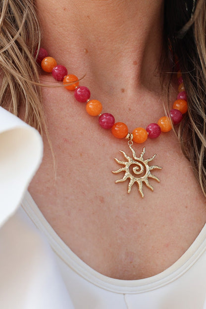 LouLu Necklaces PINK & ORANGE SOLEIL