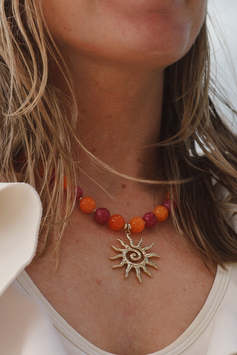 LouLu Necklaces PINK & ORANGE SOLEIL