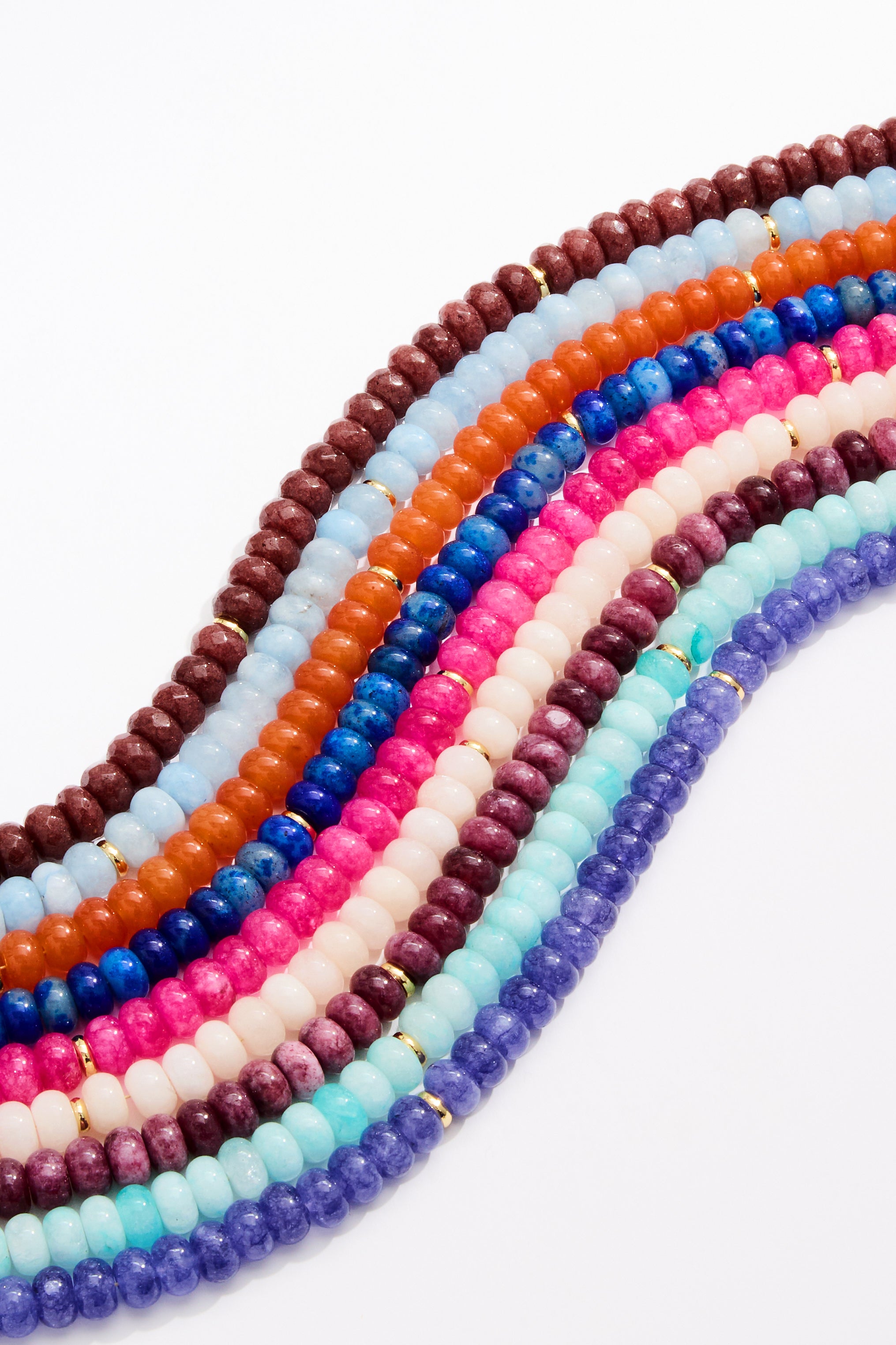 Spritz! Colorful Beaded Gemstone Gold Front Clasp Necklace – LouLu