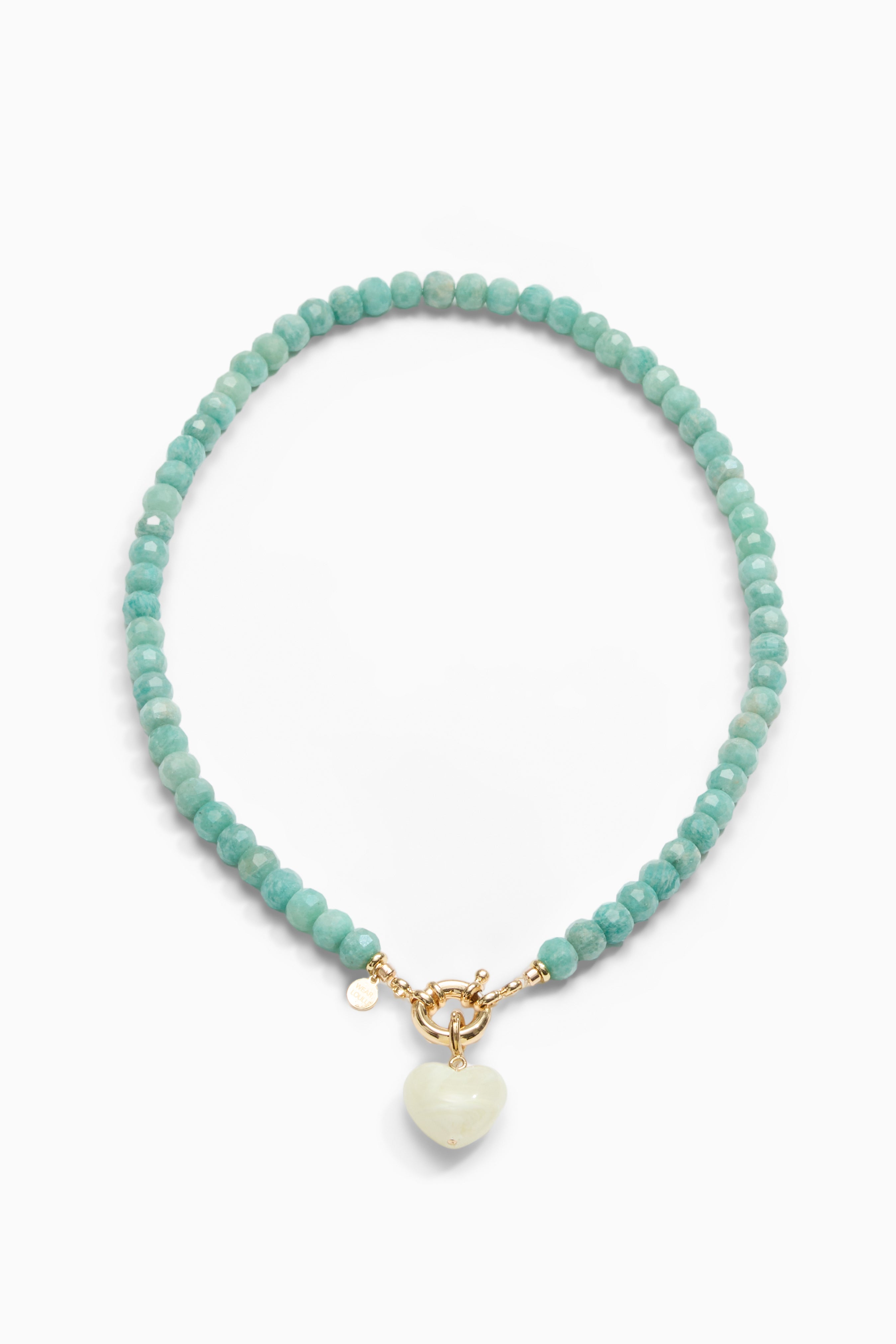 LouLu Necklaces Teal & White Anna Heart Necklace