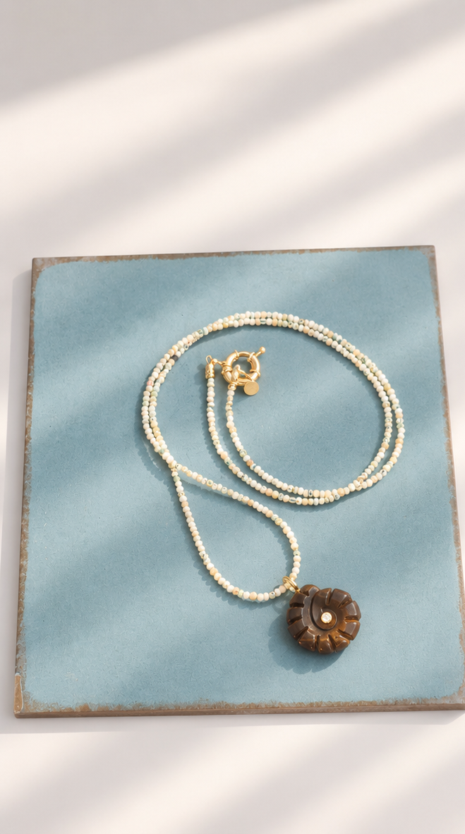 LouLu Necklaces Tiger’s Eye Sardinia Charm Necklace