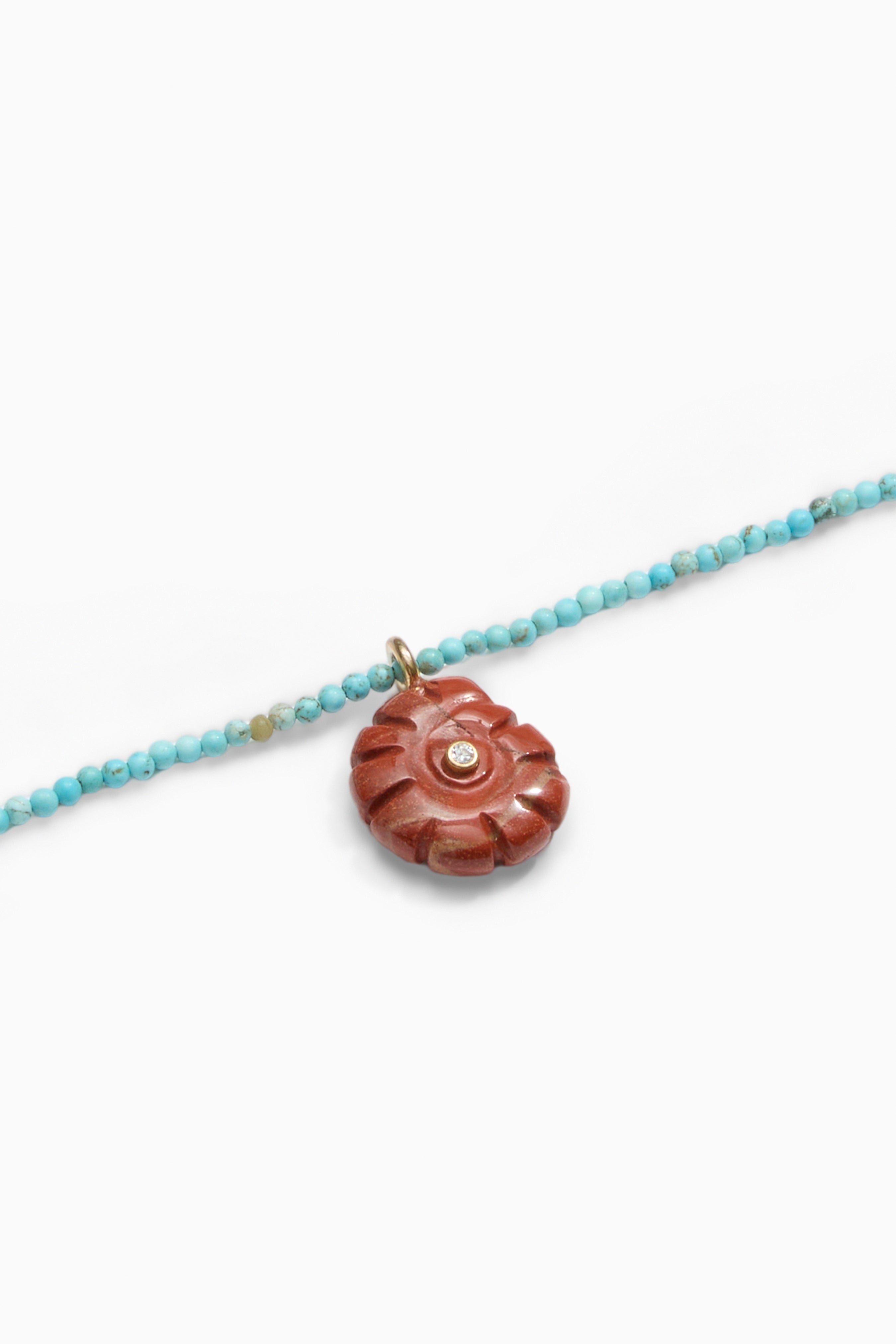LouLu Necklaces Turquoise & Red Jasper Sardinia Charm Necklace