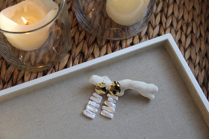 LouLu Winter White Pearl Earrings
