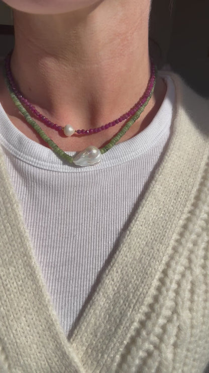 Olive Pearl Necklace